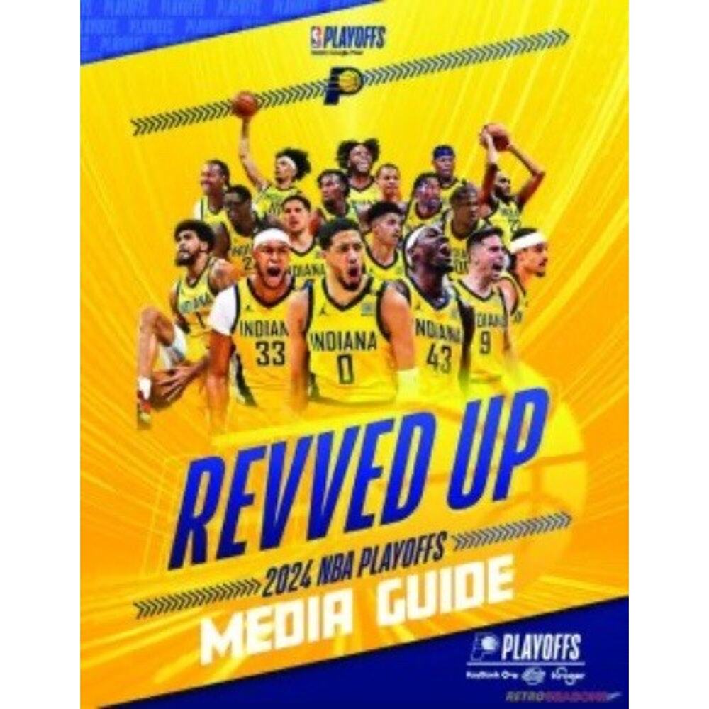 Indiana Pacers 2024 NBA Playoffs Revved Up Media Cover On 12x8in Metal Sign